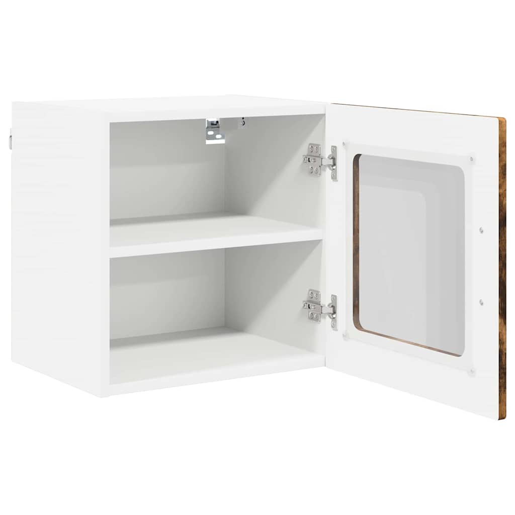 Wall Glass Cabinet PORTO Smoked Oak 40 x 31 x 40 cm