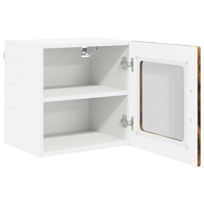 Wall Glass Cabinet PORTO Smoked Oak 40 x 31 x 40 cm