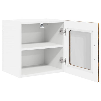 Wall Glass Cabinet PORTO Smoked Oak 40 x 31 x 40 cm