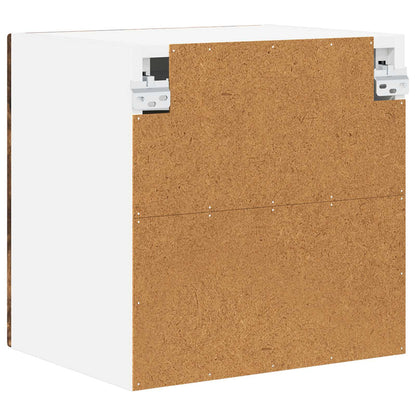 Wall Glass Cabinet PORTO Smoked Oak 40 x 31 x 40 cm