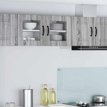 Wall Glass Cabinet PORTO Grey Sonoma 40 x 31 x 40 cm