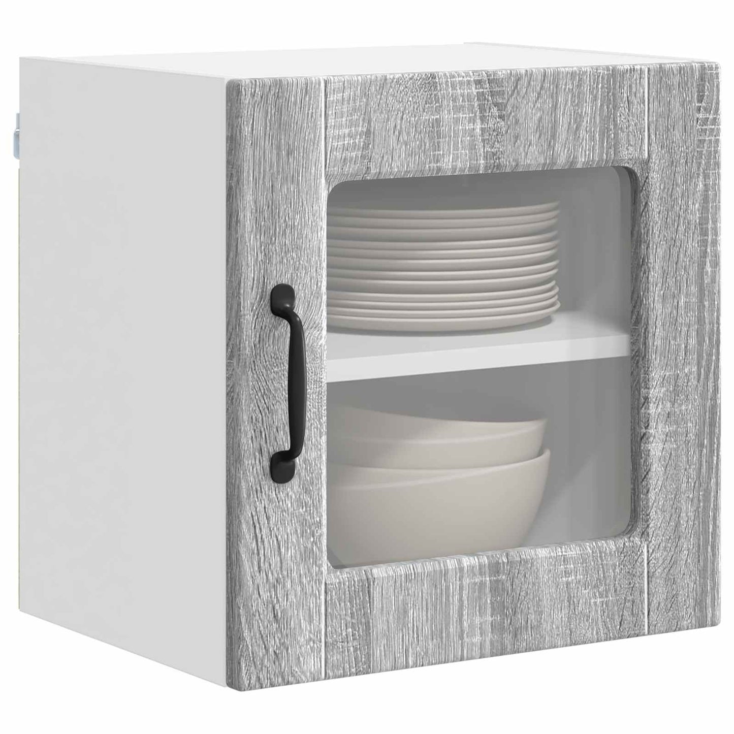 Wall Glass Cabinet PORTO Grey Sonoma 40 x 31 x 40 cm