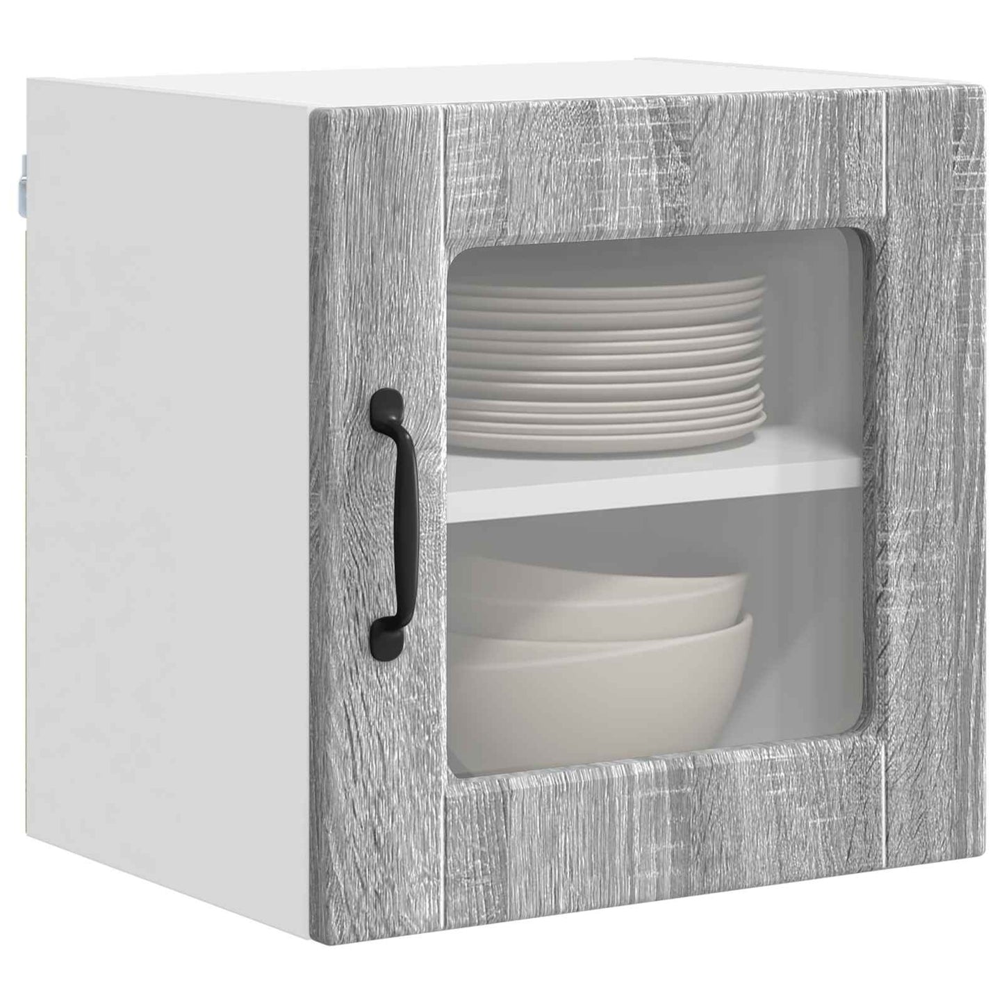 Wall Glass Cabinet PORTO Grey Sonoma 40 x 31 x 40 cm