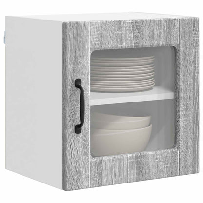 Wall Glass Cabinet PORTO 2 pcs Grey Sonoma 40 x 31 x 40 cm