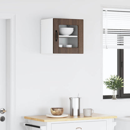 Wall Glass Cabinet PORTO Brown Oak 40 x 31 x 40 cm