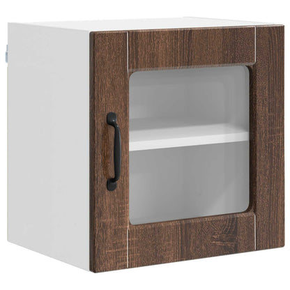 Wall Glass Cabinet PORTO Brown Oak 40 x 31 x 40 cm