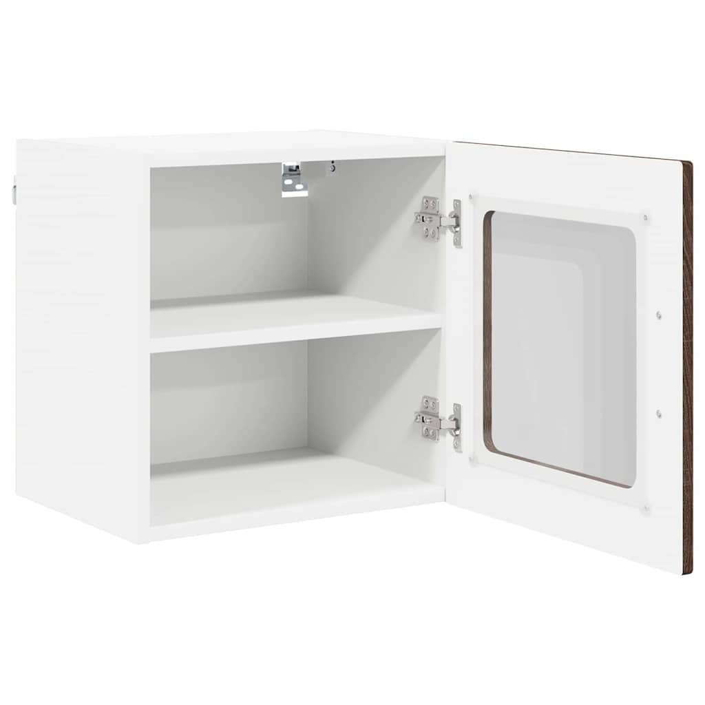 Wall Glass Cabinet PORTO Brown Oak 40 x 31 x 40 cm