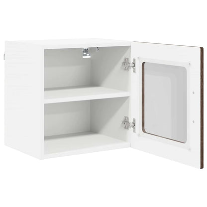 Wall Glass Cabinet PORTO Brown Oak 40 x 31 x 40 cm