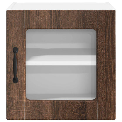 Wall Glass Cabinet PORTO Brown Oak 40 x 31 x 40 cm