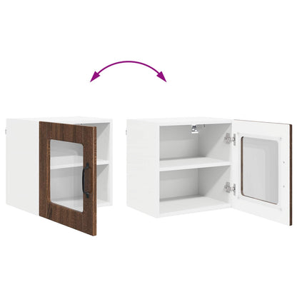 Wall Glass Cabinet PORTO Brown Oak 40 x 31 x 40 cm