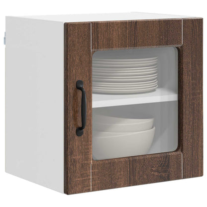 Wall Glass Cabinet PORTO Brown Oak 40 x 31 x 40 cm