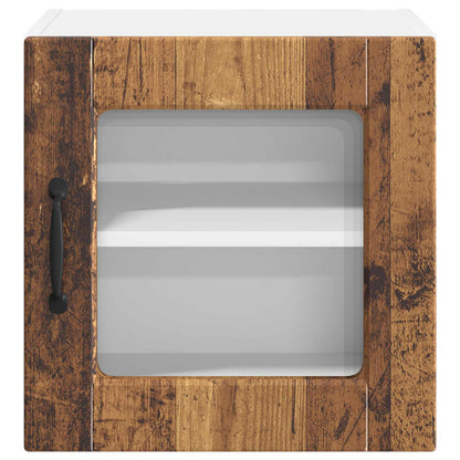 Wall Glass Cabinet PORTO 2 pcs Old Wood 40 x 31 x 40 cm