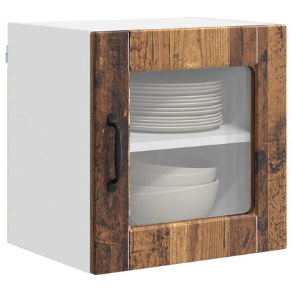 Wall Glass Cabinet PORTO 2 pcs Old Wood 40 x 31 x 40 cm