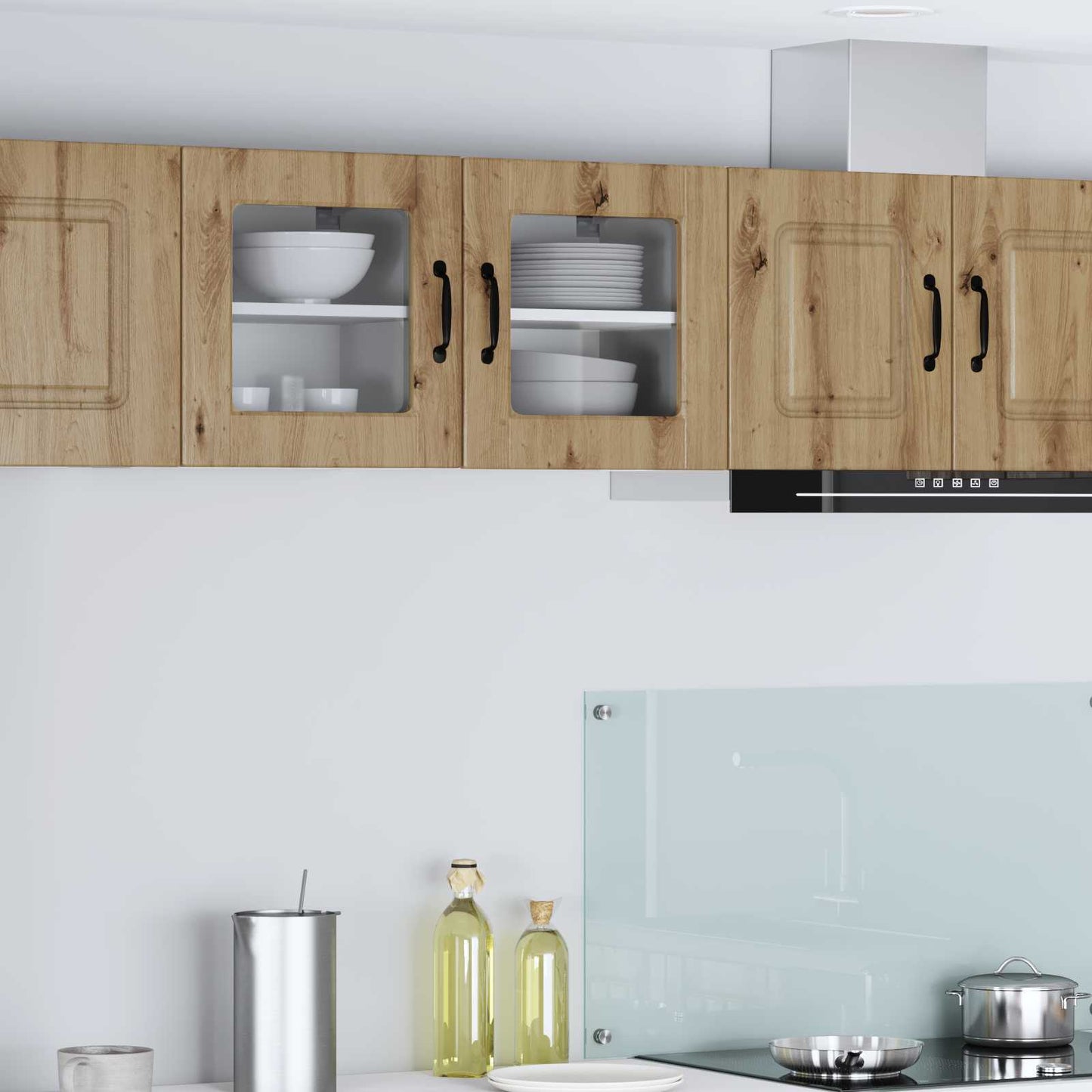 Wall Glass Cabinet PORTO Artisan Oak 40 x 31 x 40 cm