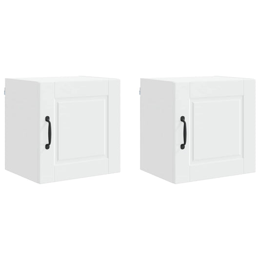 Wall Cabinet PORTO 2 pcs White Engineered Wood