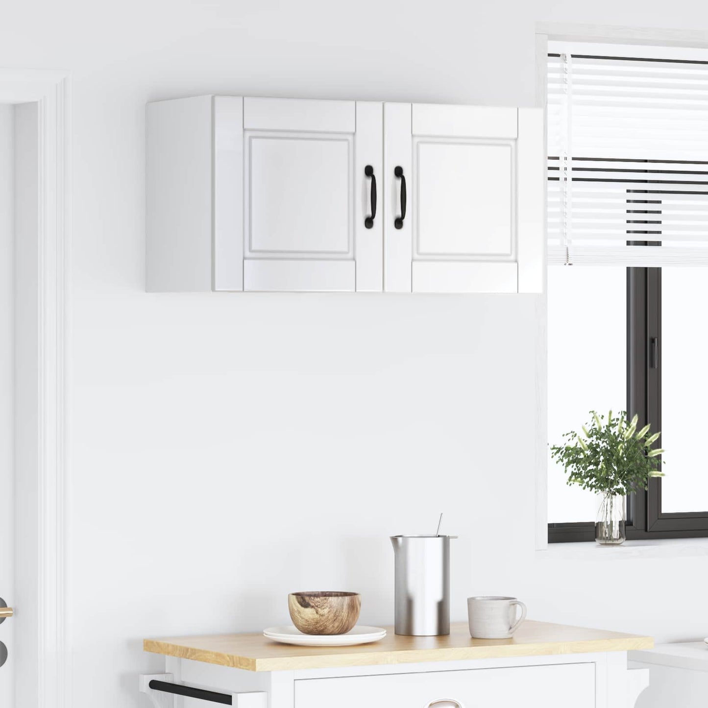 Wall Cabinet PORTO 2 pcs High Gloss White 40 x 31 x 40 cm