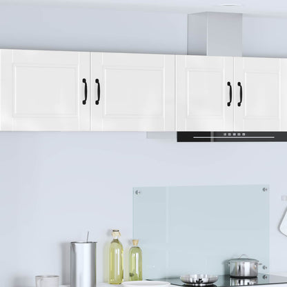 Wall Cabinet PORTO 2 pcs High Gloss White Engineered Wood