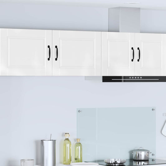 Wall Cabinet PORTO 2 pcs High Gloss White Engineered Wood