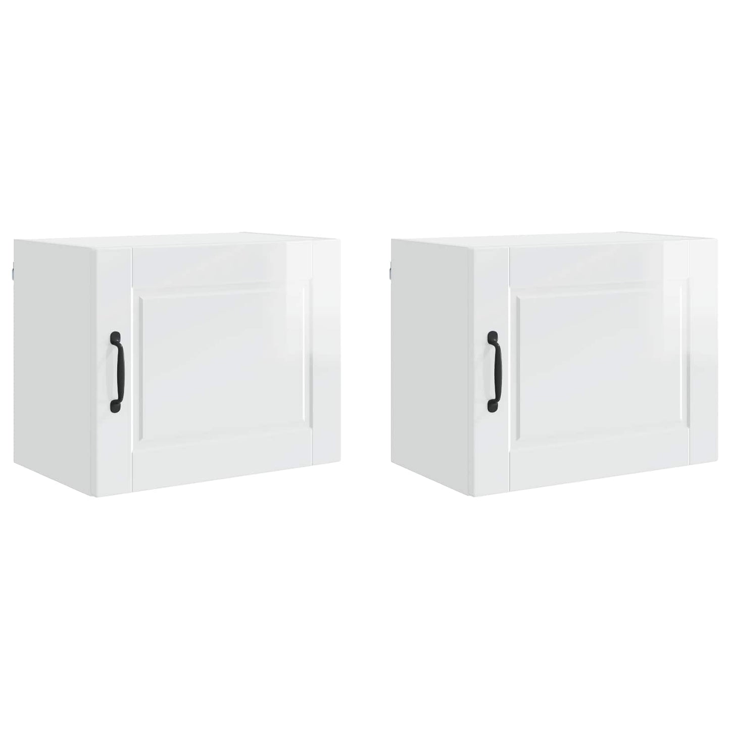 Wall Cabinet PORTO 2 pcs High Gloss White Engineered Wood