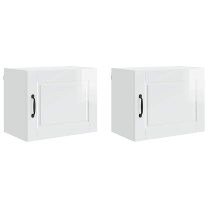 Wall Cabinet PORTO 2 pcs High Gloss White Engineered Wood