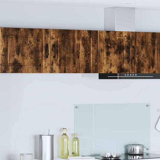 Wall Cabinet PORTO 2 pcs Smoked Oak Engineered Wood