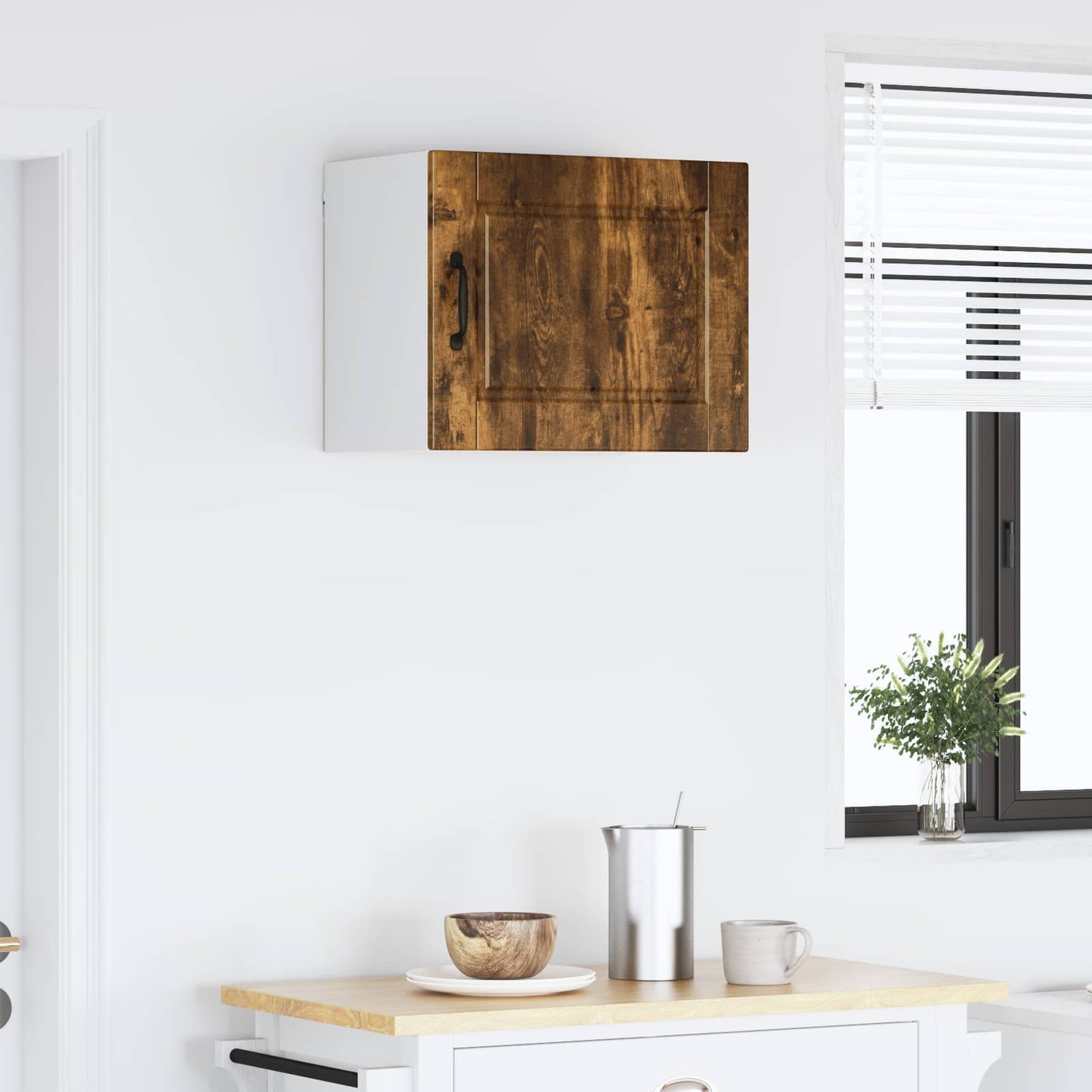 Wall Cabinet PORTO 2 pcs Smoked Oak Engineered Wood