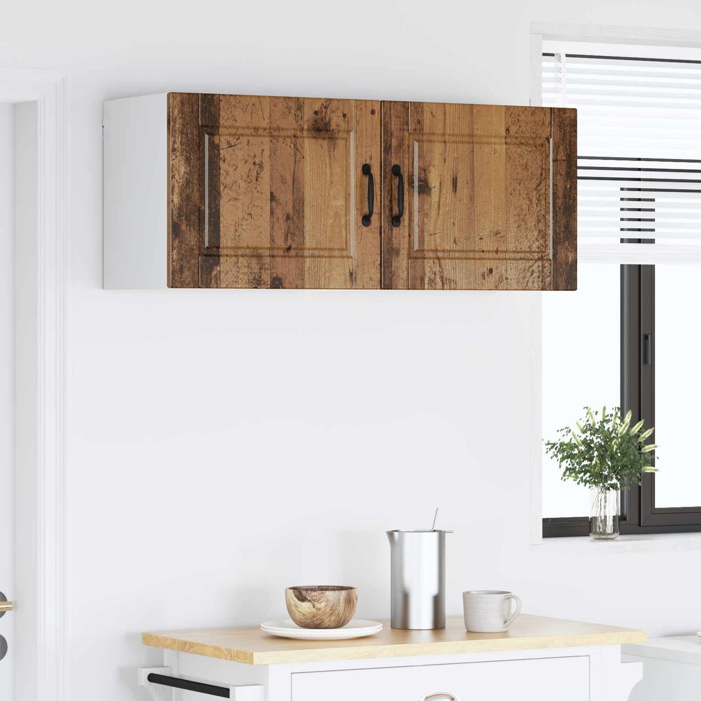 Wall Cabinet PORTO 2 pcs Old Wood Engineered Wood