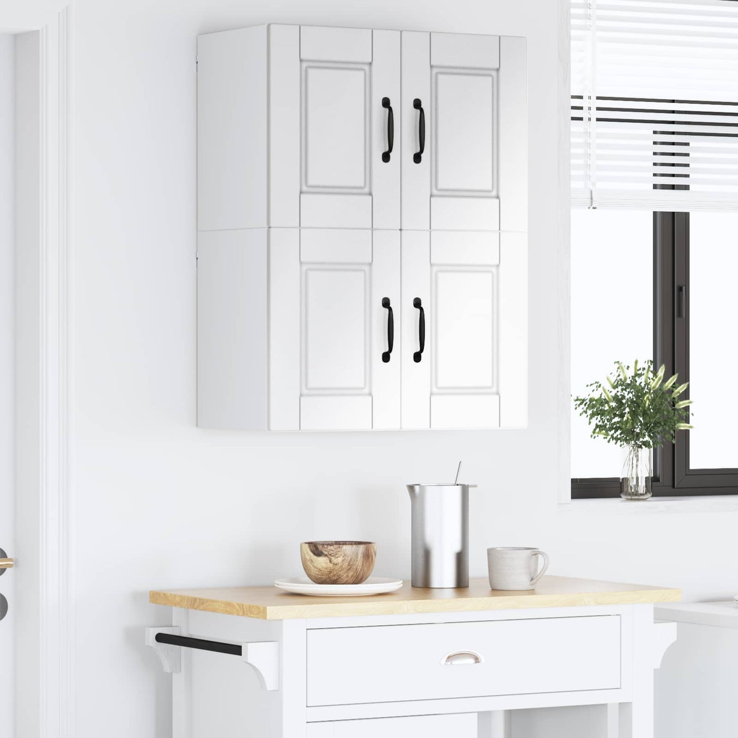 Wall Cabinet PORTO 2 pcs High Gloss White 60 x 31 x 40 cm