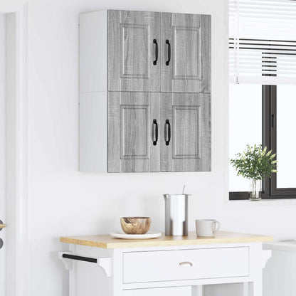 Wall Cabinet PORTO 2 pcs Grey Sonoma Engineered Wood
