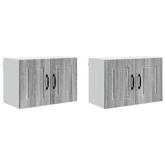 Wall Cabinet PORTO 2 pcs Grey Sonoma Engineered Wood