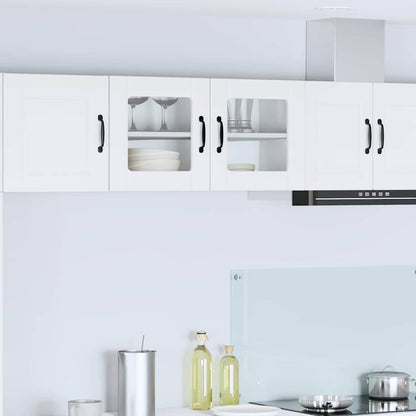 Wall Glass Cabinet PORTO White 80 x 31 x 40 cm Engineered Wood