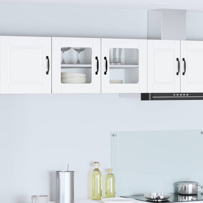Wall Glass Cabinet PORTO White 80 x 31 x 40 cm Engineered Wood