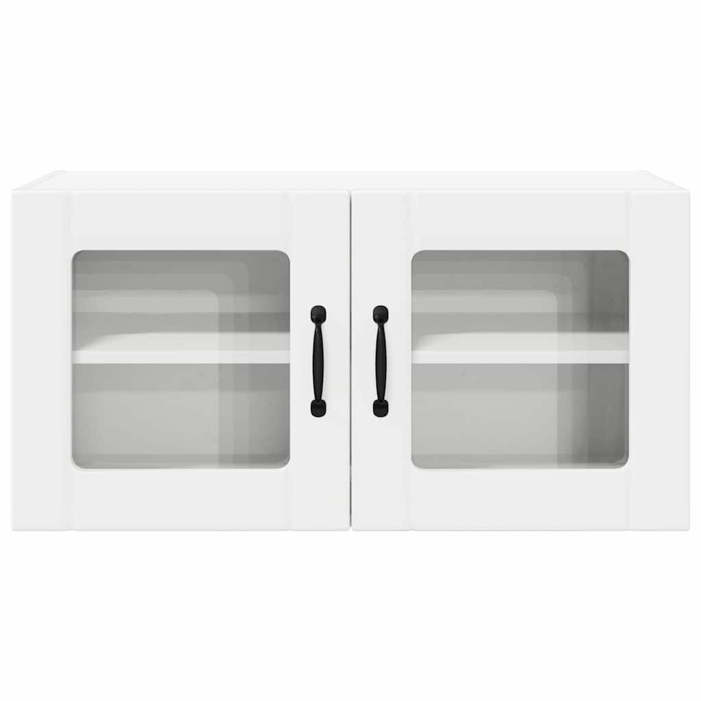Wall Glass Cabinet PORTO White 80 x 31 x 40 cm Engineered Wood