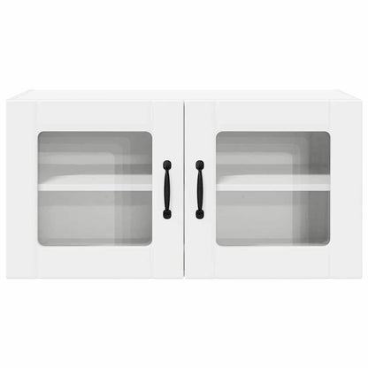 Wall Glass Cabinet PORTO White 80 x 31 x 40 cm Engineered Wood