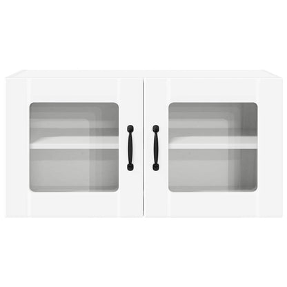Wall Glass Cabinet PORTO White 80 x 31 x 40 cm Engineered Wood