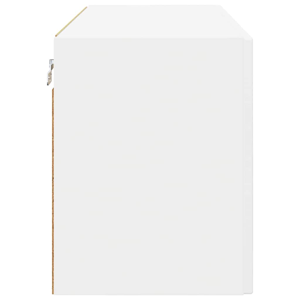 Wall Glass Cabinet PORTO White 80 x 31 x 40 cm Engineered Wood