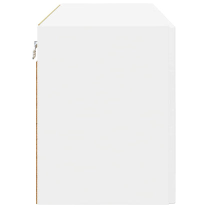 Wall Glass Cabinet PORTO White 80 x 31 x 40 cm Engineered Wood