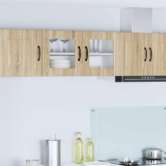 Wall Glass Cabinet PORTO Sonoma Oak 80 x 31 x 40 cm