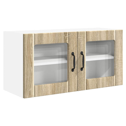 Wall Glass Cabinet PORTO Sonoma Oak 80 x 31 x 40 cm