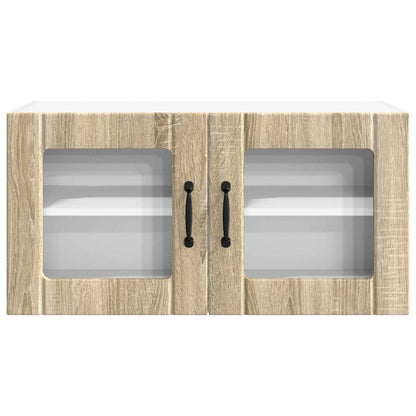 Wall Glass Cabinet PORTO Sonoma Oak 80 x 31 x 40 cm