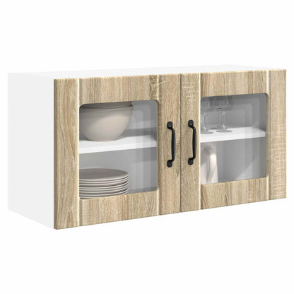 Wall Glass Cabinet PORTO Sonoma Oak 80 x 31 x 40 cm