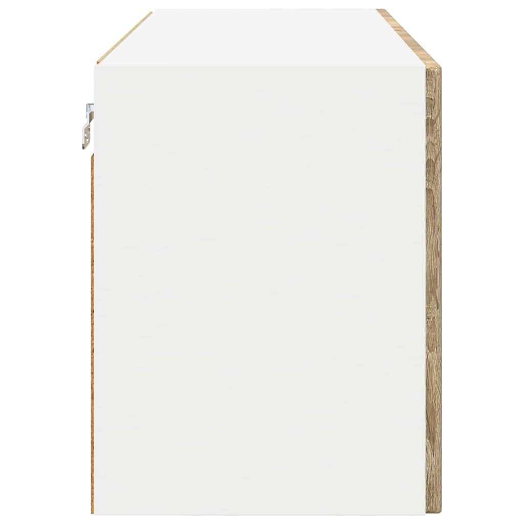 Wall Glass Cabinet PORTO Sonoma Oak 80 x 31 x 40 cm