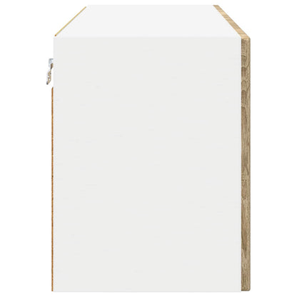 Wall Glass Cabinet PORTO Sonoma Oak 80 x 31 x 40 cm