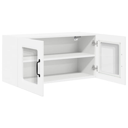 Wall Glass Cabinet PORTO High Gloss White 80 x 31 x 40 cm