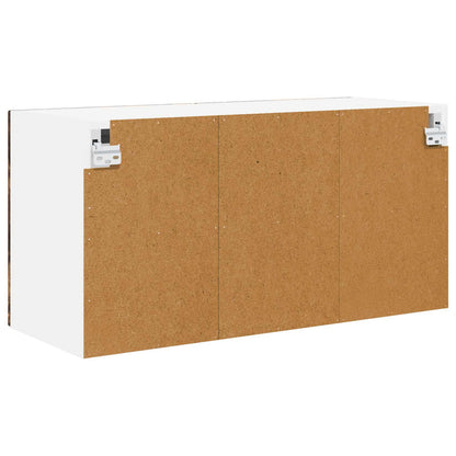 Wall Glass Cabinet PORTO Smoked Oak 80 x 31 x 40 cm