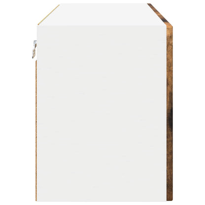 Wall Glass Cabinet PORTO Smoked Oak 80 x 31 x 40 cm
