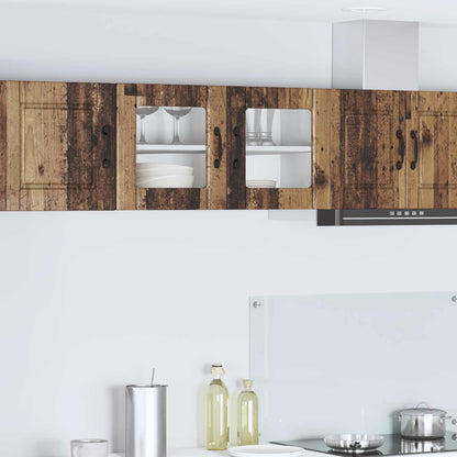 Wall Glass Cabinet PORTO Old Wood 80 x 31 x 40 cm