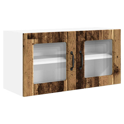 Wall Glass Cabinet PORTO Old Wood 80 x 31 x 40 cm