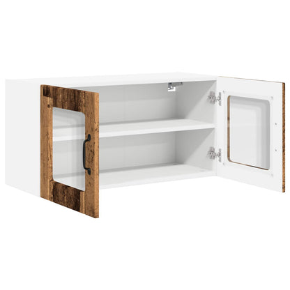 Wall Glass Cabinet PORTO Old Wood 80 x 31 x 40 cm