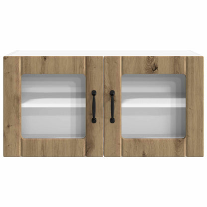 Wall Glass Cabinet PORTO Artisan Oak 80 x 31 x 40 cm